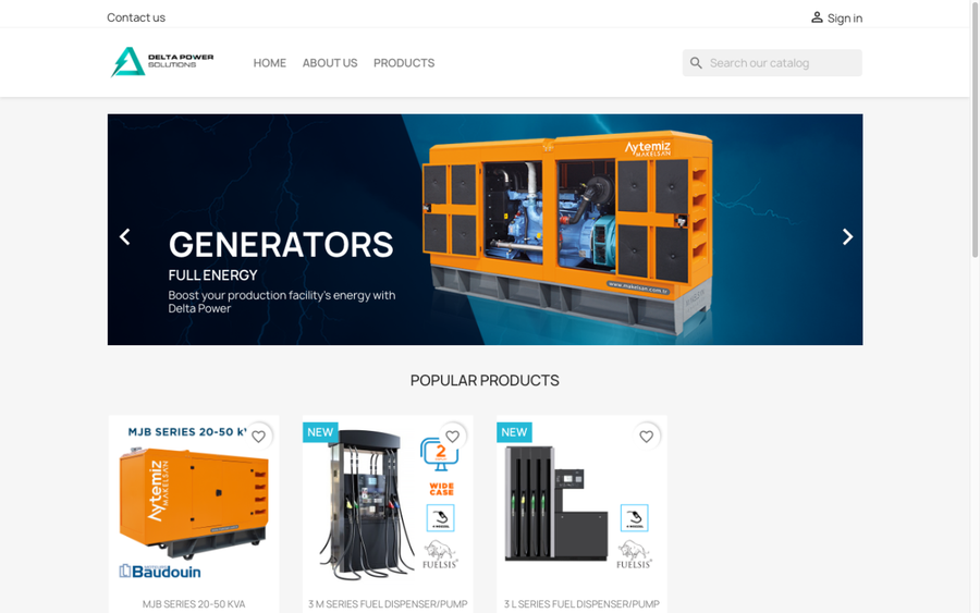 Delta Power website — energy company homepage